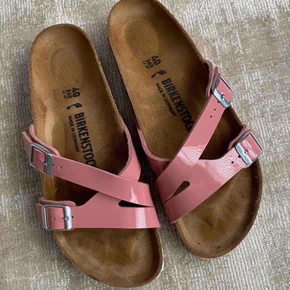 Birkenstock Yao Patent Coral Peach Sandals 40 - Picture 6 of 7
